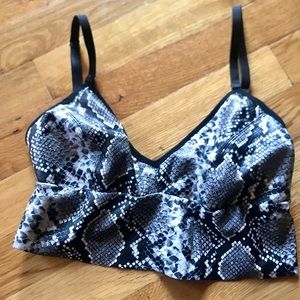Commando snakeskin faux leather longline bra